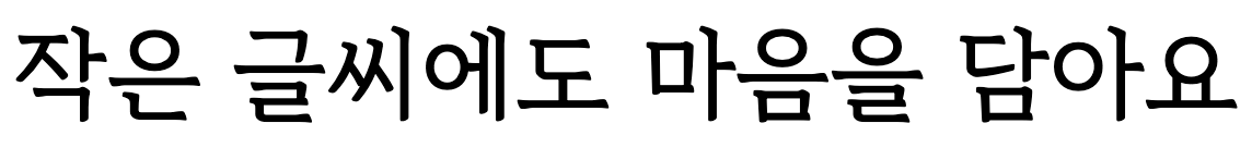 김정철_명조체 Regular: 작은 글씨에도 마음을 담아요