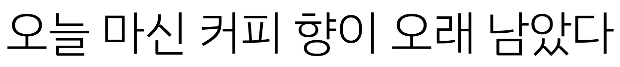 IBM 플렉스 산스 KR Light: 오늘 마신 커피 향이 오래 남았다